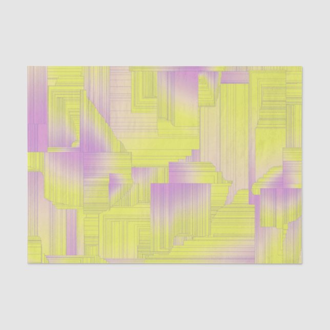 Papel De Seda Arte Deco Amarillo (Anverso)