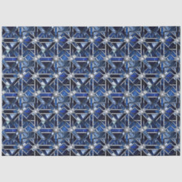 Papel De Seda Arte Deco Azul Geométrico
