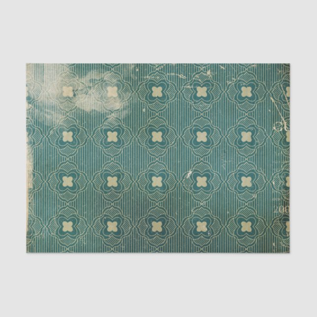 Papel De Seda Arte Deco con problemas verdes (Anverso)
