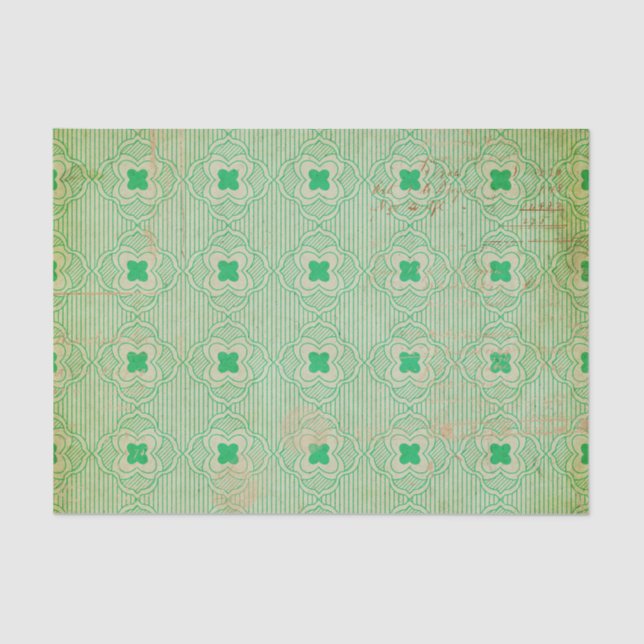 Papel De Seda Arte Deco con problemas verdes (Anverso)