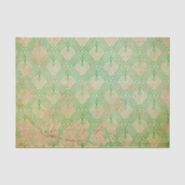 Papel De Seda Arte Deco Retro Verde Grunge