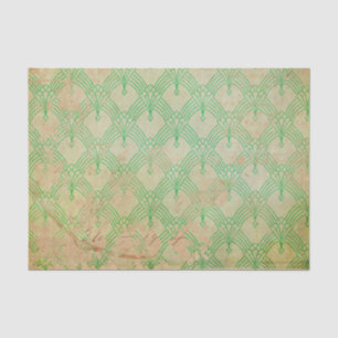 Papel De Seda Arte Deco Retro Verde Grunge
