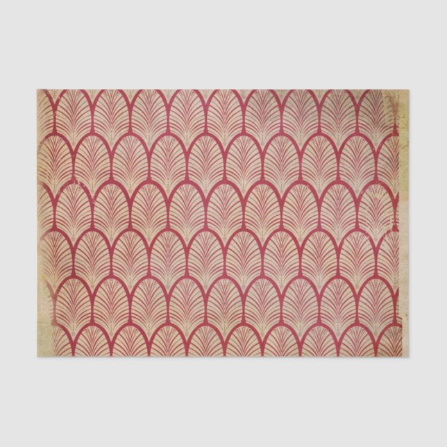Papel De Seda Arte Deco Rojo Acongojado (Anverso)