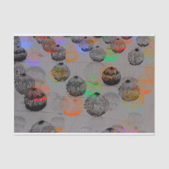 Papel De Seda Arte digital con pinceladas redondas. (Anverso)