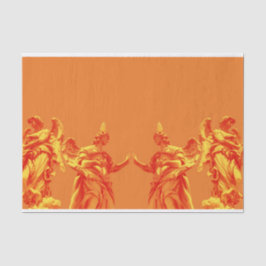 Papel De Seda Arte digital de color naranja con esculturas