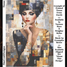 Papel De Seda Arte en Estilo Mosaico de Mujer Glamurosa EB7L Dec