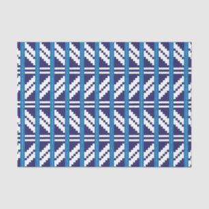 Papel De Seda Arte étnico letón letón azul y blanco