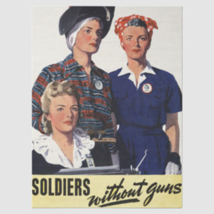 Papel De Seda Arte feminista de soldados de la Segunda Guerra Mu