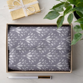 Papel De Seda Arte floral botánico folk morado lavanda