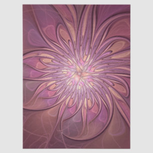 Papel De Seda Arte floral fractal moderno abstracto colores de b
