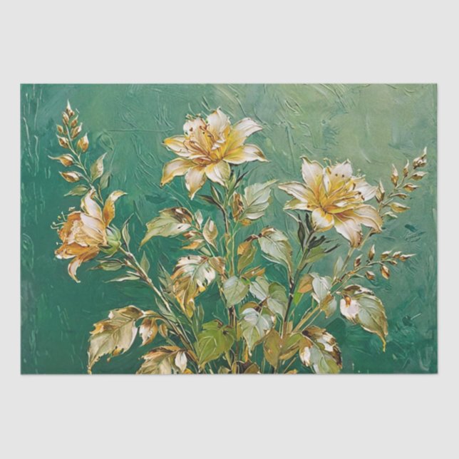 Papel De Seda Arte Floral Impresión de Aceite Decoupage (Anverso)