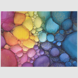 Papel De Seda Arte Fluido de Textura de Burbuja de Arcoíris