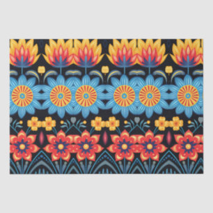 Papel De Seda Arte folclórico floral moderno