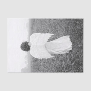 Papel De Seda Arte Fotográfico Ángel Elegante En Blanco Y Negro