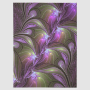 Papel De Seda Arte fractal abstracto colorido violeta púrpura ca