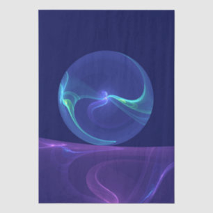 Papel De Seda Arte fractal abstracto sueño azul púrpura luminoso