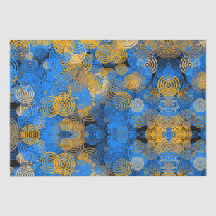 Papel De Seda Arte fractal Círculos azules Girar Mandala Arte Pa