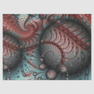 Papel De Seda Arte fractal de fantasía vívida abstracta marrón a