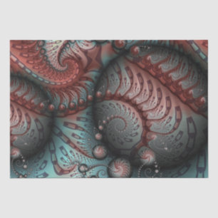 Papel De Seda Arte fractal de fantasía vívida abstracta marrón a