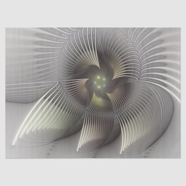 Papel De Seda Arte fractal de forma 3D abstracta moderna (Anverso)