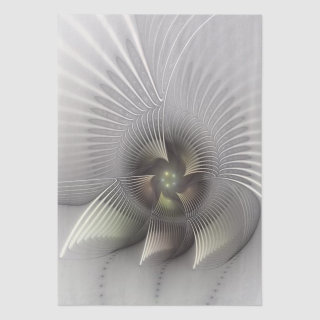 Papel De Seda Arte fractal de forma 3D abstracta moderna (Anverso)