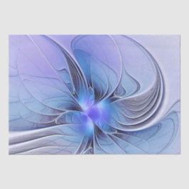 Papel De Seda Arte fractal moderno abstracto lavanda azul