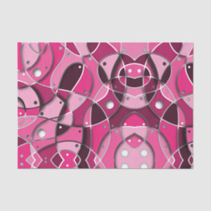 Papel De Seda Arte fractal moderno de color rosa brillante