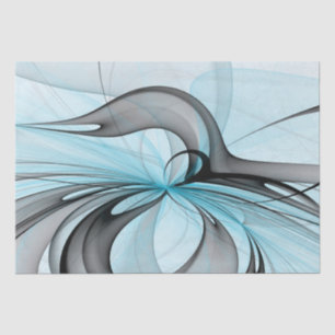 Papel De Seda Arte fractal moderno gris antracita abstracto