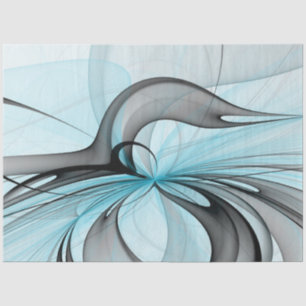 Papel De Seda Arte fractal moderno gris antracita abstracto