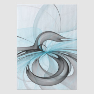 Papel De Seda Arte fractal moderno gris antracita abstracto
