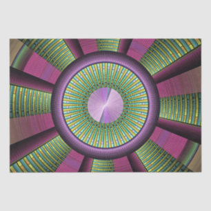 Papel De Seda Arte Fractal Moderno, Redondo Y Colorido