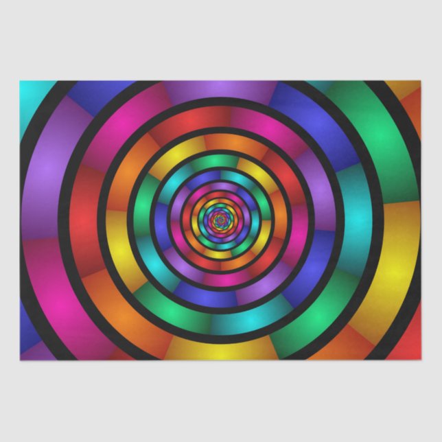 Papel De Seda Arte fractal moderno y psicodélico (Anverso)