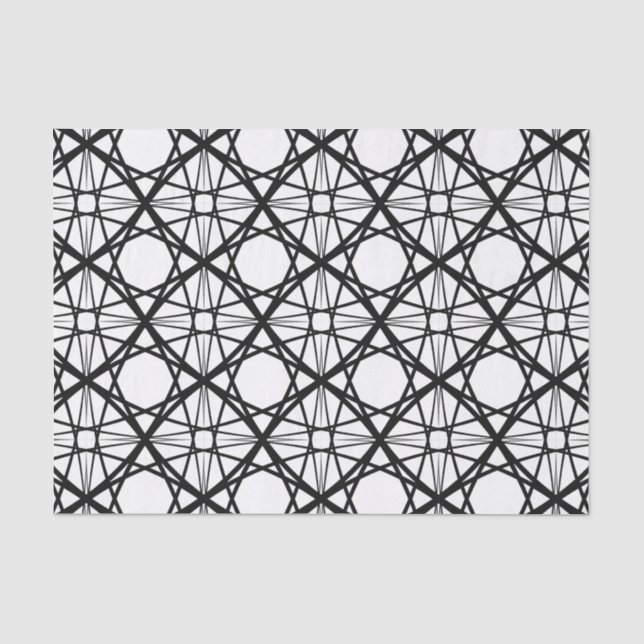 Papel De Seda Arte geométrico en blanco y negro (Anverso)