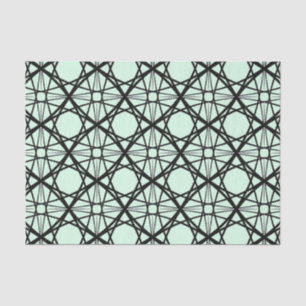 Papel De Seda Arte geométrico verde negro y blanco