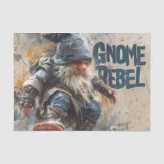 Papel De Seda Arte gráfico de skateboarding del gnomo rebelde