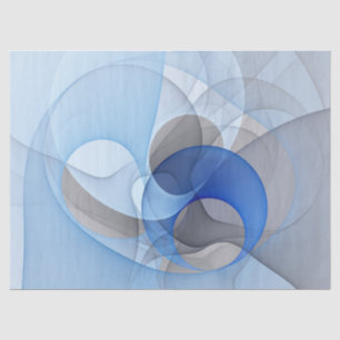 Papel De Seda Arte gráfico fractal abstracto azul gris moderno