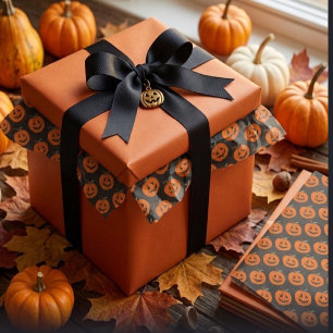 Papel De Seda Arte Ilustrativo de Jack O Lantern Feliz Halloween