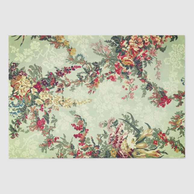 Papel De Seda Arte industrial floral del siglo XIX  (Anverso)