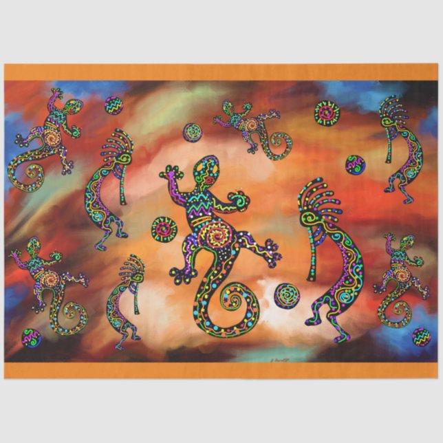 Papel De Seda Arte Kokopelli (Anverso)