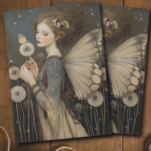Papel De Seda Arte Mágico de Decoupage de Hada y Diente de León