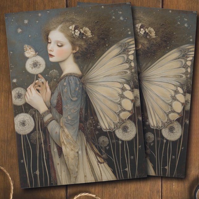 Papel De Seda Arte Mágico de Decoupage de Hada y Diente de León  (Subido por el creador)