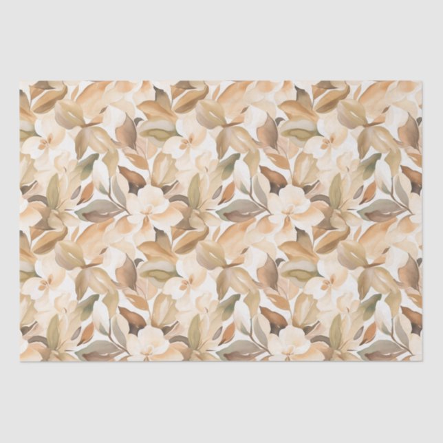 Papel De Seda Arte moderno Magnolias Floral (Anverso)