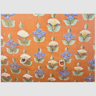 Papel De Seda Arte mural indio pintado a mano floral