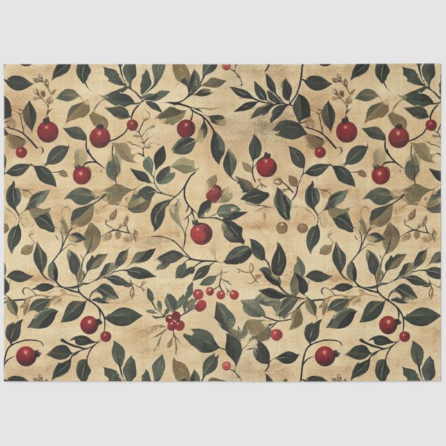 Papel De Seda Arte Navidad de Berries (Anverso)