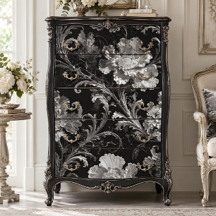 Papel De Seda Arte Nouveau Decoupage Plata Negro