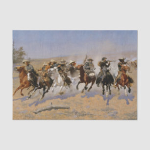 Papel De Seda Arte occidental de Frederic Remington “Carrera hac
