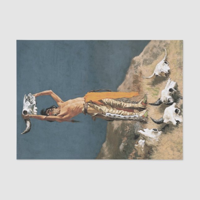 Papel De Seda Arte occidental de Frederic Remington "Conjurando  (Anverso)