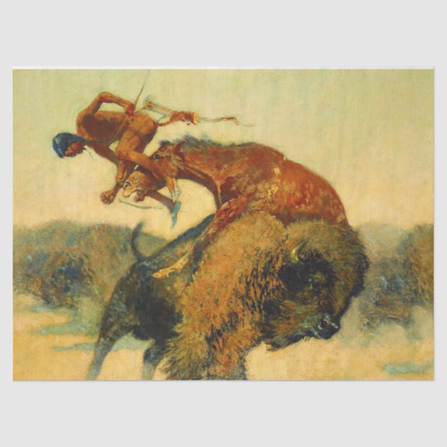 Papel De Seda Arte occidental de Frederic Remington "Episodio: B (Anverso)
