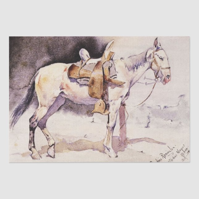 Papel De Seda Arte occidental de Frederic Remington Poni mexican (Anverso)