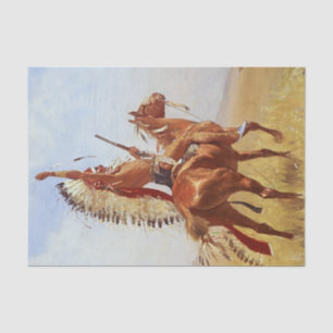 Papel De Seda Arte occidental “Defiance” de Frederic Remington